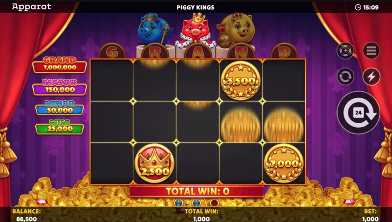 Piggy Kings - obrazovka Buy Feature a výběr nákupu
